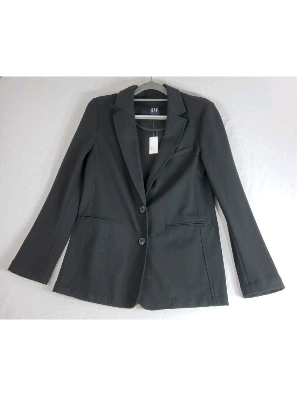 NWT GAP Blazer Classic Stretch Women's XXS Black Two Button Notch Collar $128